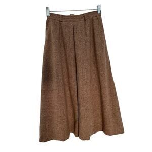 American Vintage Cottage Tailor Wool Pleated Tweed Boucle skirt pockets size XS